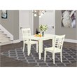 Pemberly Row Nordic 3-Piece Wood Dining Set with Panel Chairs in White