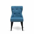 Pemberly Row Sion 2-Piece Tufted Fabric Dining Chairs in Blue Black Wood