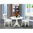 Pemberly Row 3-Piece Circular Dining Set in Linen White Finish