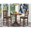 Pemberly Row 3-Piece Wood Counter Height Dining Set in Mahogany