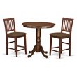 Pemberly Row 3-Piece Wood Counter Height Dining Set in Mahogany