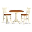 Pemberly Row 3-Piece Wood Dining Set in Buttermilk and Cherry