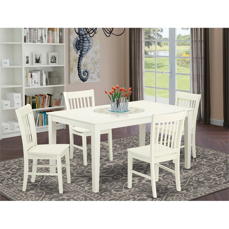 Pemberly Row 5-Piece Dining Table and Chairs in Linen White