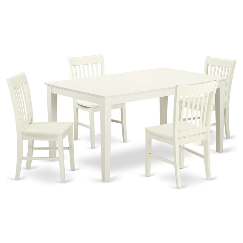 Pemberly Row 5-Piece Dining Table and Chairs in Linen White