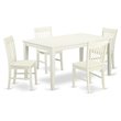 Pemberly Row 5-Piece Dining Table and Chairs in Linen White