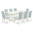 Pemberly Row 9-Piece Dining Table Set with Upholstered Chairs in White