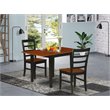 Pemberly Row 3-Piece Dining Set with Ladder Back Chairs in Black/Cherry