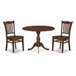 Pemberly Row 3-Piece Dropleaf Dining Table and Chairs Set in Mahogany