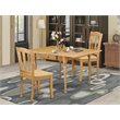 Pemberly Row Monza 3-Piece Wood Dining Set with Panel Back Chairs in Oak