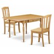 Pemberly Row Monza 3-Piece Wood Dining Set with Panel Back Chairs in Oak