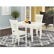 Pemberly Row 3-Piece Table and Dining Chair Set in Linen White Finish