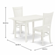 Pemberly Row 3-Piece Table and Dining Chair Set in Linen White Finish