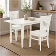 Pemberly Row 3-Piece Table and Dining Chair Set in Linen White Finish