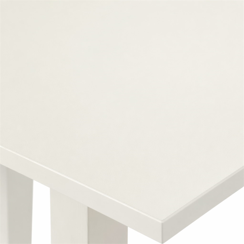 Pemberly Row 3-Piece Table and Dining Chair Set in Linen White Finish