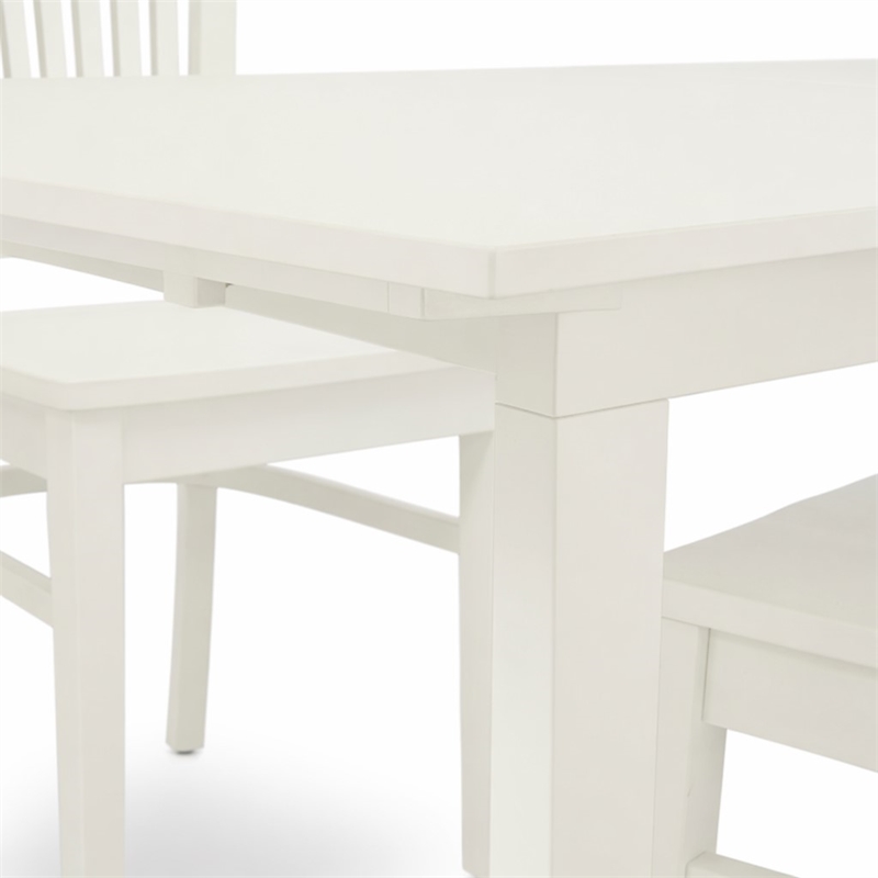 Pemberly Row 3-Piece Table and Dining Chair Set in Linen White Finish