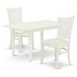 Pemberly Row 3-Piece Table and Dining Chair Set in Linen White Finish