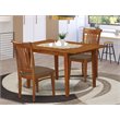 Pemberly Row 3-Piece Wood Dining Set with Rectangle Table in Saddle Brown