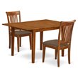 Pemberly Row 3-Piece Wood Dining Set with Rectangle Table in Saddle Brown