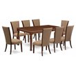 Pemberly Row Dover 9-Piece Dining Set with Butterfly Table in Mahogany