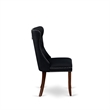 Pemberly Row 5-Piece Dining Table Set in Mahogany with Black Linen Upholstery