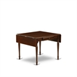 Pemberly Row 5-Piece Dining Table Set in Mahogany with Black Linen Upholstery