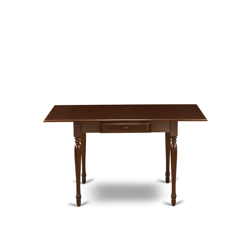 Pemberly Row 5-Piece Dining Table Set in Mahogany with Black Linen Upholstery