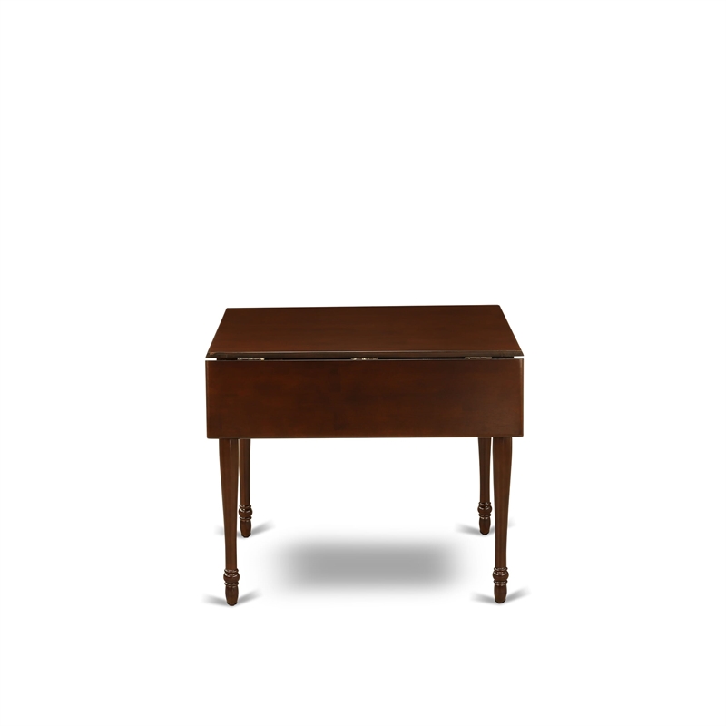 Pemberly Row 5-Piece Dining Table Set in Mahogany with Black Linen Upholstery