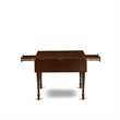 Pemberly Row 5-Piece Dining Table Set in Mahogany with Black Linen Upholstery