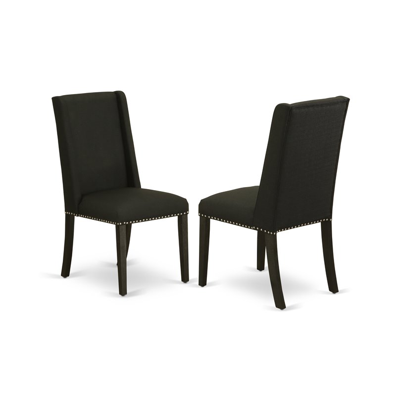 Pemberly Row X-Style 5-Piece Dining Set in Black/Distressed Jacobean