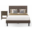 Pemberly Row 2-Piece Queen Bedroom Set with Nightstand in Brown
