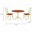 Pemberly Row 3-Piece Dining Set in Buttermilk & Cherry Finish