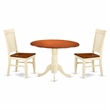 Pemberly Row 3-Piece Dining Set in Buttermilk & Cherry Finish
