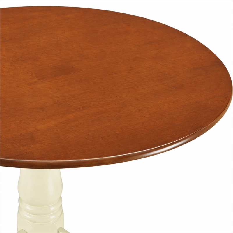 Pemberly Row 3-Piece Dining Set in Buttermilk & Cherry Finish
