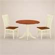 Pemberly Row 3-Piece Dining Set in Buttermilk & Cherry Finish