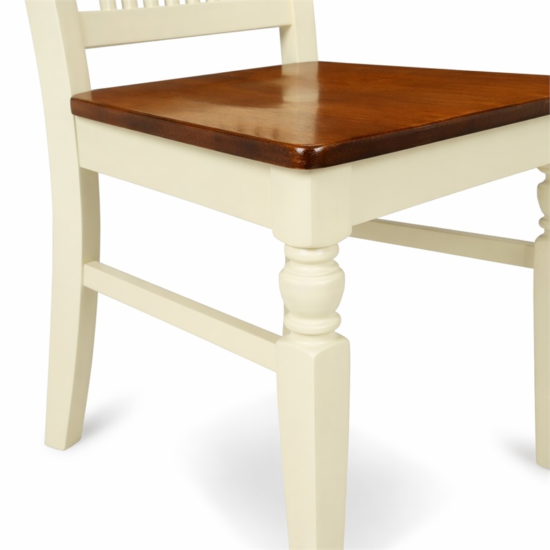 Pemberly Row 3-Piece Dining Set in Buttermilk & Cherry Finish