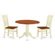 Pemberly Row 3-Piece Dining Set in Buttermilk & Cherry Finish