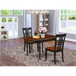 Pemberly Row 3-Piece Cherry and Black Wooden Dining Set