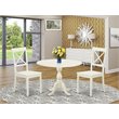 Pemberly Row 3-Piece Dining Set with X-Back Chairs in Linen White