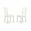 Pemberly Row 3-Piece Dining Set with X-Back Chairs in Linen White