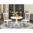 Pemberly Row 3-Piece Dining Set with Double X-Back Chairs in Linen White