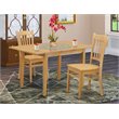 Pemberly Row 3-Piece Wood Dining Table Set with Chairs in Oak Finish