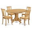 Pemberly Row 5-Piece Dining Table Set with Oval Table and Oak Finish