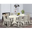 Pemberly Row 9-Piece Dining Set with Pedestal Table in Linen White