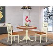 Pemberly Row 3-Piece Traditional Dining Set with Cream and Cherry Finish