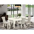 Pemberly Row Weston 7-Piece Wood Kitchen Table Set in Linen White