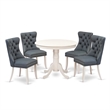 Pemberly Row 5-Piece Dining Room Set in Linen White and Platinum Gray