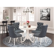 Pemberly Row 5-Piece Dining Room Set in Linen White and Platinum Gray