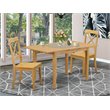 Pemberly Row 3-Piece Dining Set with Wood Seats in Oak Finish