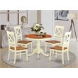 Pemberly Row Antique 5-Piece Round Dining Table Set Rubber Wood Cherry