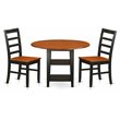 Pemberly Row Sudbury 3-Piece Dining Set with Round Table in Black & Cherry